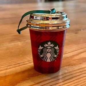 Starbucks Red and Silver Holiday Cup Ornament